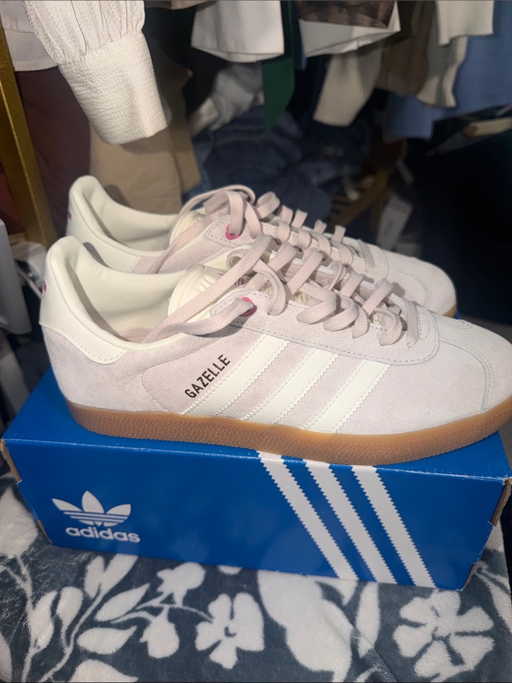 adidas Gazelle Women's Sneakers in Light Pink with Gum Sole